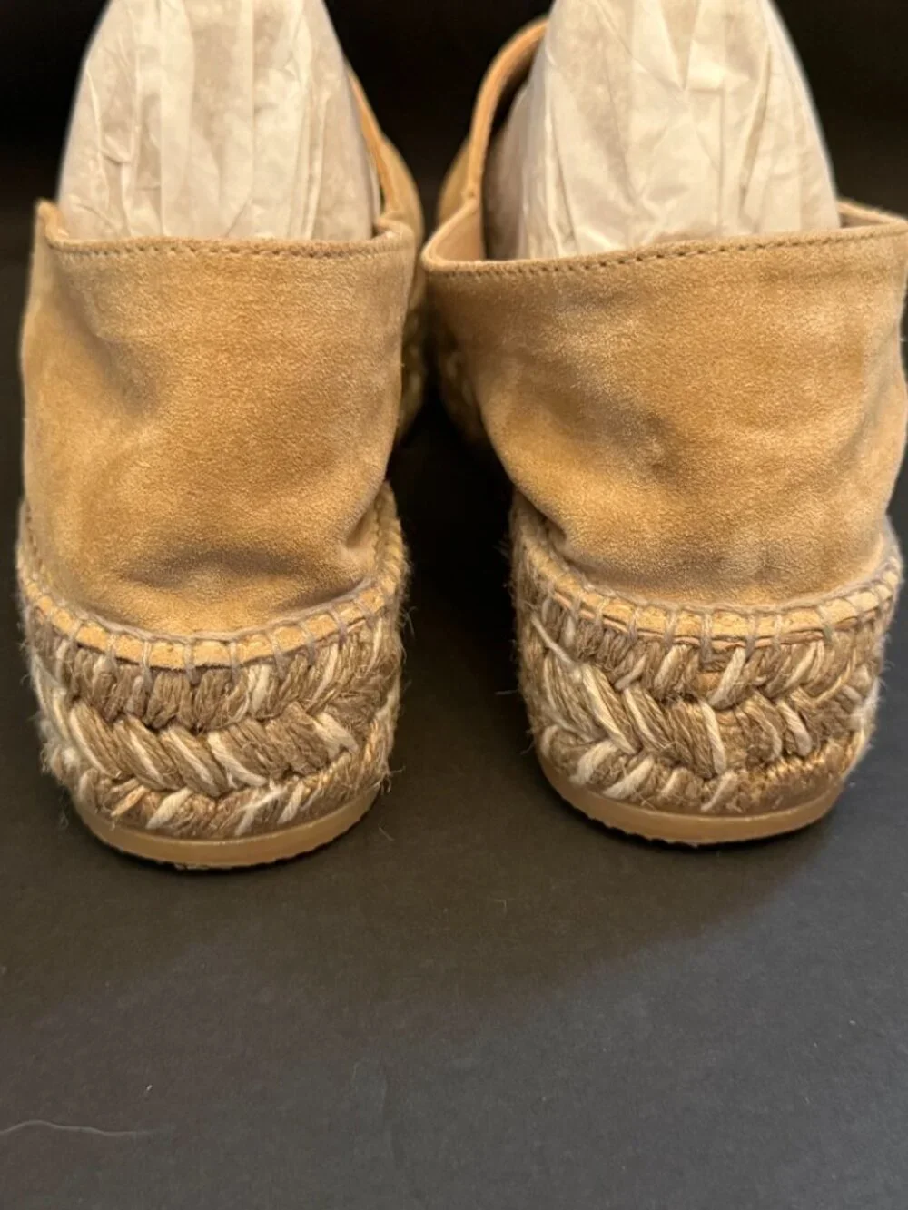 Gaimo Cream Suede Espadrille Wedges (EU 39)